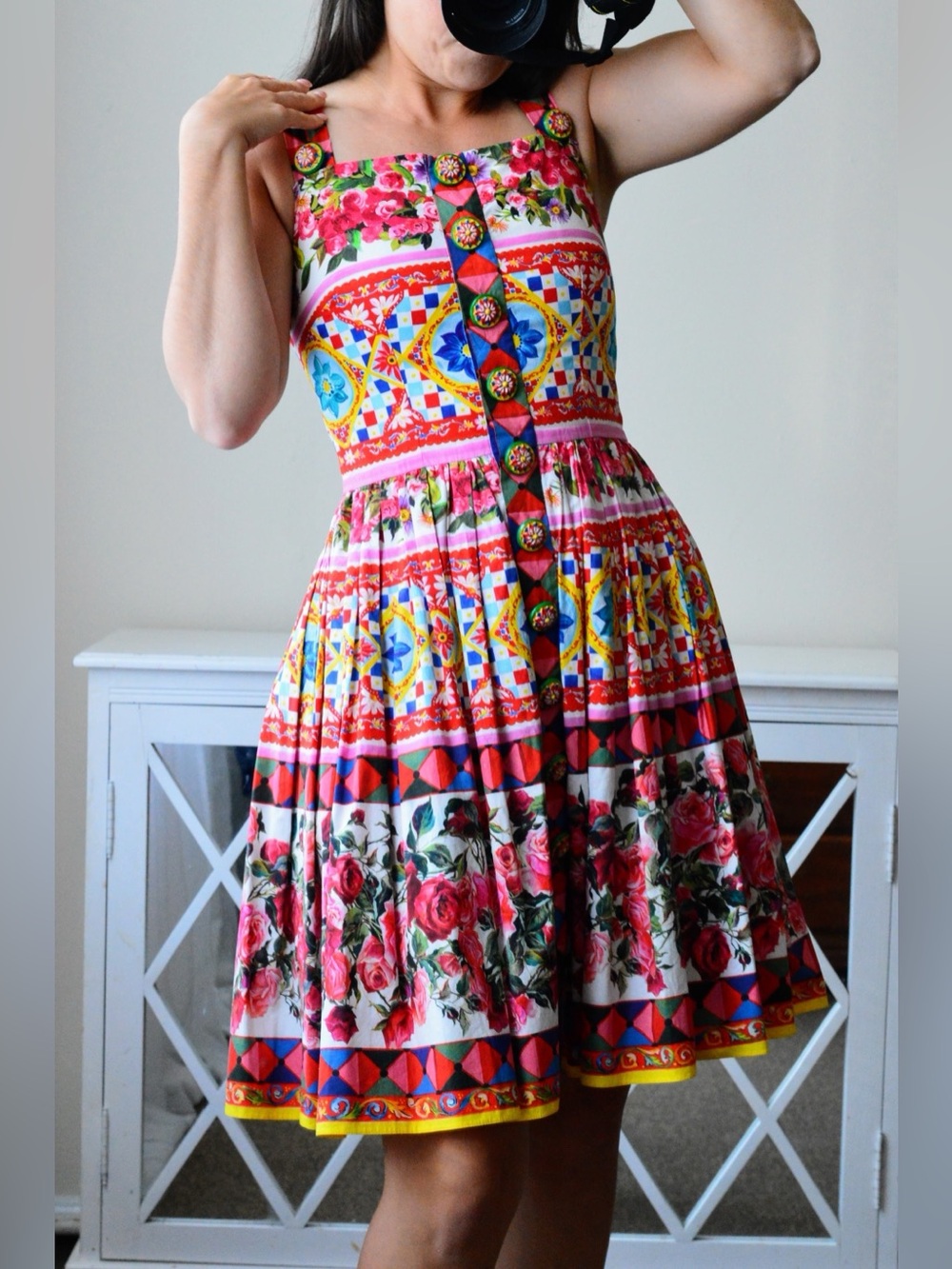 Dolce and Gabbana mambo pink cotton dress size 40 fits smaller!